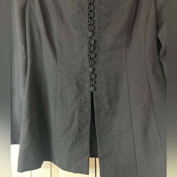 Whimsigoth Carmen Marc Valvo Vintage Embroidered Black Jacket. Size 12. - Picture 5 of 11